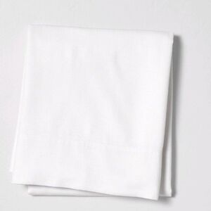 NEW CASALUNA Linen Blend Flat  Sheet Full 85" X 96"  WHITE